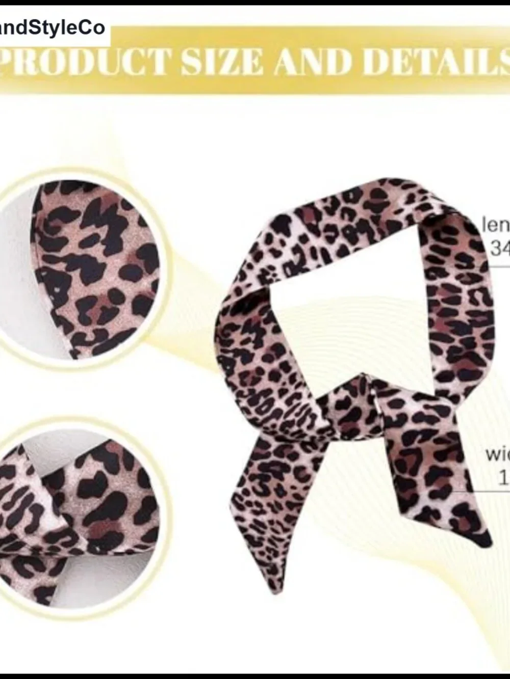 Leopard Print Satin Scarf for Women - Versatile Neck Scarf, Hair Accessory, Bag